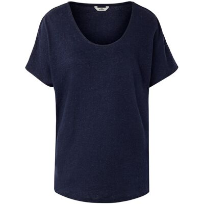 Tchibo - Shirt aus Leinenmix - Damen - Gr. S - dunkelblau Tchibo - Shirt aus Leinenmix - Damen - Gr. S - dunkelblau