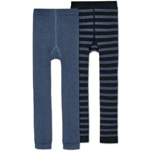 Tchibo - 2 Paar Thermoleggings - Dunkelblau/Gestreift -Kinder - Gr.: 134/140 Baumwolle 1x 134/140 unisex