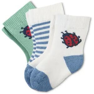 Tchibo - 3 Paar Frottier-Babysocken - Weiss/Gestreift -Baby - Gr.: 23-26 Baumwolle 1x 23-26 unisex