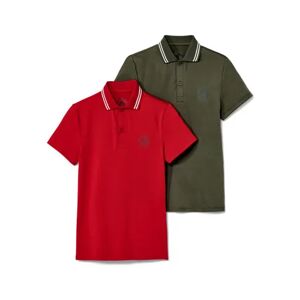 Tchibo - 2 Kinder-Polo-Funktionsshirts - Olivgrün -Kinder - Gr.: 134/140 Polyester 1x 134/140 unisex