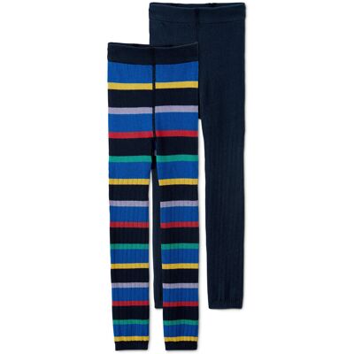Tchibo - 2 Strickleggings - Jungen - Gr. 146/152 - dunkelblau/gestreift Tchibo - 2 Strickleggings - Jungen - Gr. 146/152 - dunkelblau/gestreift