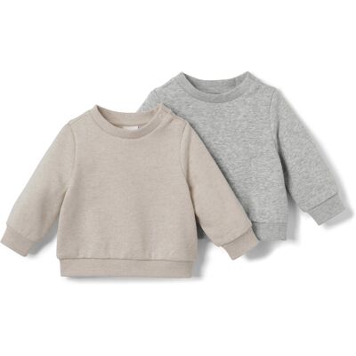 Tchibo - 2 Baby-Sweatshirts mit angerauter Innenseite - Baby - Gr. 86/92 - beige Tchibo - 2 Baby-Sweatshirts mit angerauter Innenseite - Baby - Gr. 86/92 - beige