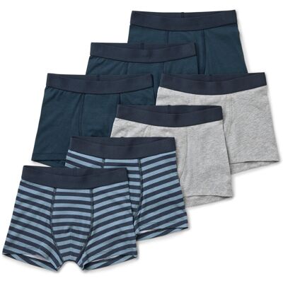 Tchibo - 7 Kinder-Slipboxer - Gr. 122/128 - dunkelblau/print Tchibo - 7 Kinder-Slipboxer - Gr. 122/128 - dunkelblau/print