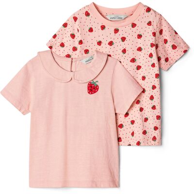 Tchibo - 2 Kinder-T-Shirts - Baby - Gr. 98/104 - hellrosa Tchibo - 2 Kinder-T-Shirts - Baby - Gr. 98/104 - hellrosa