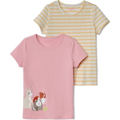 Tchibo - 2 Kleinkind-T-Shirts - Baby - Gr. 86/92 - weiss/gestreift Tchibo - 2 Kleinkind-T-Shirts - Baby - Gr. 86/92 - weiss/gestreift