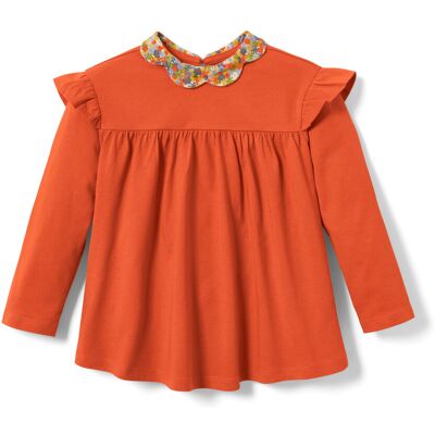 Tchibo - Kleinkind-Langarmshirt - Gr. 122/128 - orange/geblümt Tchibo - Kleinkind-Langarmshirt - Gr. 122/128 - orange/geblümt