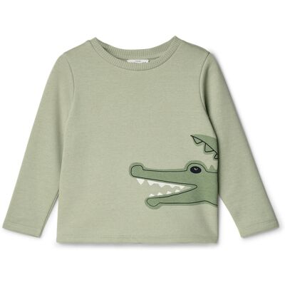 Tchibo - Kinder-Sweatshirt mit Krokodil-Print - Baby - Gr. 62/68 - olivgrün/print Tchibo - Kinder-Sweatshirt mit Krokodil-Print - Baby - Gr. 62/68 - olivgrün/print