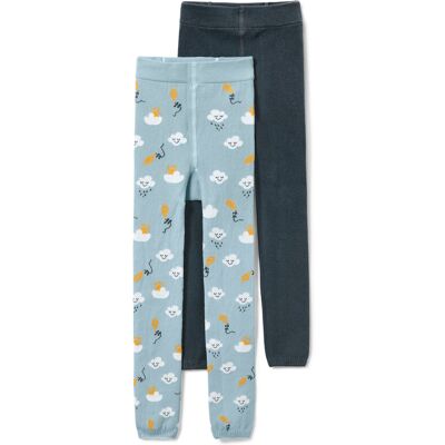 Tchibo - 2 Kleinkinder-Strickleggings - Jungen - Gr. 110/116 - hellblau/jacquard Tchibo - 2 Kleinkinder-Strickleggings - Jungen - Gr. 110/116 - hellblau/jacquard