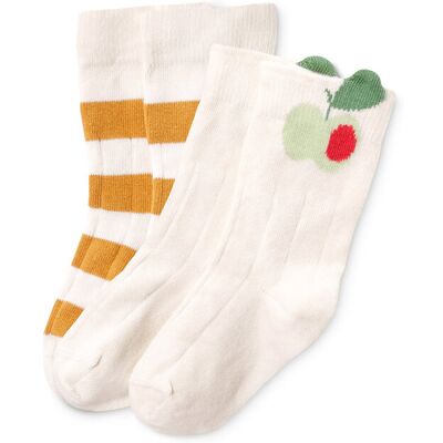 Tchibo - 2 Paar Baby-Kniestrümpfe - Baby - Gr. 16-18 - weiss/gestreift Tchibo - 2 Paar Baby-Kniestrümpfe - Baby - Gr. 16-18 - weiss/gestreift