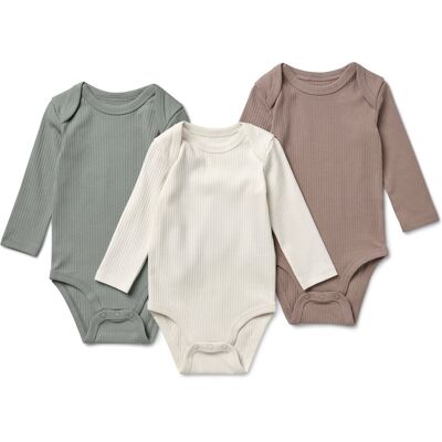 Tchibo - 3 Baby-Ripp-Langarmbodys - Baby - Gr. 86/92 - hellbraun Tchibo - 3 Baby-Ripp-Langarmbodys - Baby - Gr. 86/92 - hellbraun