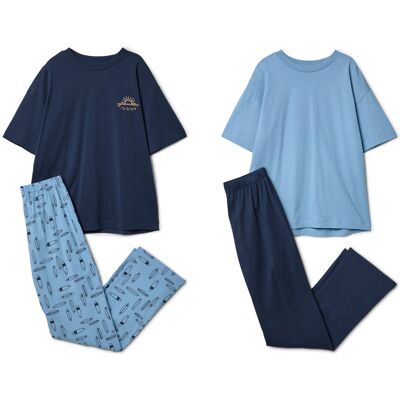 Tchibo - 2 Kinder-Kurzarm-Pyjamas - Jungen - Gr. 158/164 - dunkelblau Tchibo - 2 Kinder-Kurzarm-Pyjamas - Jungen - Gr. 158/164 - dunkelblau
