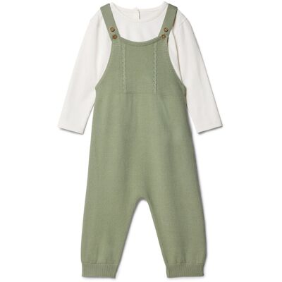 Tchibo - Baby-Set mit Latzhose und Langarmshirt - Baby - Gr. 50/56 - olivgrün Tchibo - Baby-Set mit Latzhose und Langarmshirt - Baby - Gr. 50/56 - olivgrün