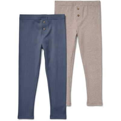 Tchibo - 2 Kinder-Rippleggings mit Zierknöpfen - Baby - Gr. 62/68 - dunkelblau Tchibo - 2 Kinder-Rippleggings mit Zierknöpfen - Baby - Gr. 62/68 - dunkelblau