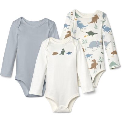 Tchibo - 3 Langarmbodys - Baby - Gr. 86/92 - hellblau/print Tchibo - 3 Langarmbodys - Baby - Gr. 86/92 - hellblau/print