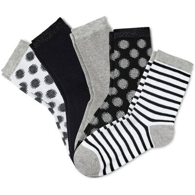 Tchibo - 5 Paar Socken - Jungen - Gr. 35-38 - schwarz/gepunktet Tchibo - 5 Paar Socken - Jungen - Gr. 35-38 - schwarz/gepunktet