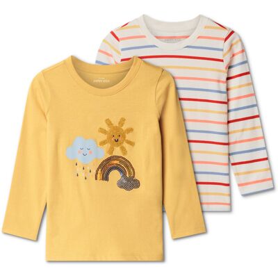 Tchibo - 2 Kinder-Langarmshirts mit Applikation - Baby - Gr. 86/92 - creme/print Tchibo - 2 Kinder-Langarmshirts mit Applikation - Baby - Gr. 86/92 - creme/print