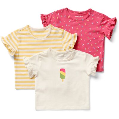 Tchibo - 3 Baby-T-Shirts - Baby - Gr. 50/56 - creme Tchibo - 3 Baby-T-Shirts - Baby - Gr. 50/56 - creme