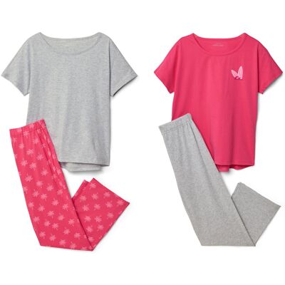 Tchibo - 2 Kinder-Kurzarm-Pyjamas - Jungen - Gr. 134/140 - grau Tchibo - 2 Kinder-Kurzarm-Pyjamas - Jungen - Gr. 134/140 - grau