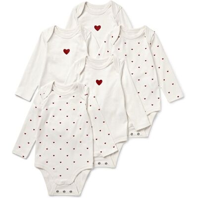 Tchibo - 5 Baby-Bodys mit Mitwachsfunktion - Baby - Gr. 50/56 - weiss/print Tchibo - 5 Baby-Bodys mit Mitwachsfunktion - Baby - Gr. 50/56 - weiss/print