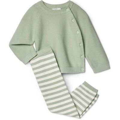 Tchibo - Baby-Strickkombi - Baby - Gr. 74/80 - mintgrün/gestreift Tchibo - Baby-Strickkombi - Baby - Gr. 74/80 - mintgrün/gestreift