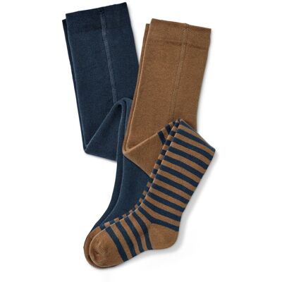 Tchibo - 2 Paar Thermo-Strumpfhosen - Gr. 122/128 - blau/gestreift Tchibo - 2 Paar Thermo-Strumpfhosen - Gr. 122/128 - blau/gestreift