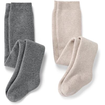 Tchibo - 2 Baby-Thermostrumpfhosen - Baby - Gr. 74/80 - beige/jacquard Tchibo - 2 Baby-Thermostrumpfhosen - Baby - Gr. 74/80 - beige/jacquard