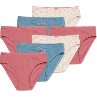 Tchibo - 7 Kinder-Slips - Damen - Gr. 122/128 - dunkelrosa/print Tchibo - 7 Kinder-Slips - Damen - Gr. 122/128 - dunkelrosa/print