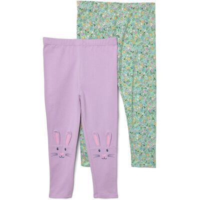 Tchibo - 2 Kinder-Leggings - Gr. 122/128 - lila/print Tchibo - 2 Kinder-Leggings - Gr. 122/128 - lila/print
