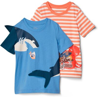 Tchibo - 2 Kinder-T-Shirts mit Applikation - Baby - Gr. 98/104 - orange Tchibo - 2 Kinder-T-Shirts mit Applikation - Baby - Gr. 98/104 - orange