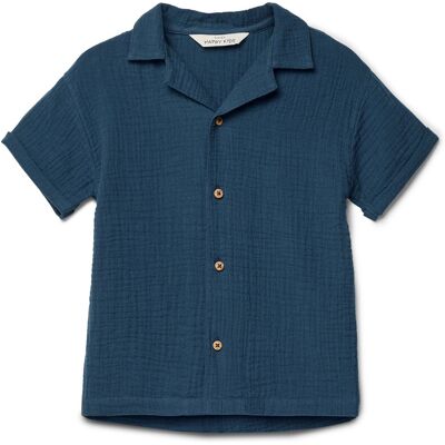 Tchibo - Kinder-Musselin-Hemd mit Kragen - Baby - Gr. 98/104 - blau Tchibo - Kinder-Musselin-Hemd mit Kragen - Baby - Gr. 98/104 - blau
