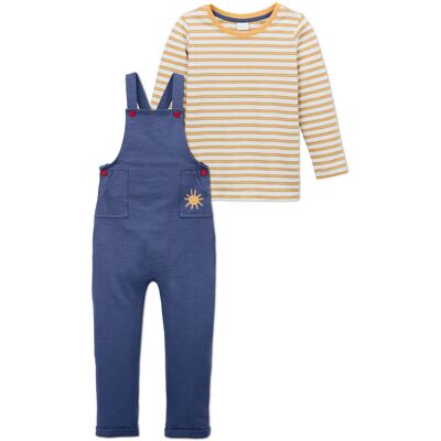 Tchibo - Latzhose & Shirt Set - Baby - Gr. 50/56 - weiss/gestreift Tchibo - Latzhose & Shirt Set - Baby - Gr. 50/56 - weiss/gestreift