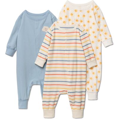 Tchibo - 3 Baby-Pyjamas - Baby - Gr. 62/68 - blau/print Tchibo - 3 Baby-Pyjamas - Baby - Gr. 62/68 - blau/print