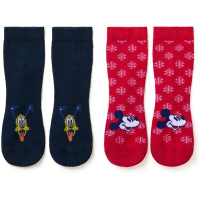 Tchibo - 2 Paar Kinder-Antirutsch-Socken »Mickey and Friends« - Jungen - Gr. 35-38 - dunkelblau/jacquard Tchibo - 2 Paar Kinder-Antirutsch-Socken »Mickey and Friends« - Jungen - Gr. 35-38 - dunkelblau/jacquard