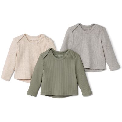 Tchibo - 3 Baby-Rippshirts - Baby - Gr. 86/92 - beige Tchibo - 3 Baby-Rippshirts - Baby - Gr. 86/92 - beige