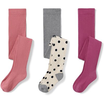 Tchibo - 3 Kinder-Strumpfhosen - Baby - Gr. 86/92 - dunkelrosa/jacquard Tchibo - 3 Kinder-Strumpfhosen - Baby - Gr. 86/92 - dunkelrosa/jacquard