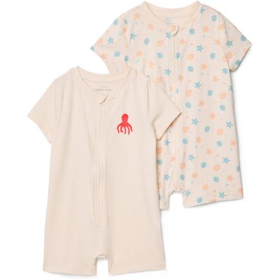 Tchibo - 2 kurze Baby-Pyjamas - Baby - Gr. 74/80 - creme/print Tchibo - 2 kurze Baby-Pyjamas - Baby - Gr. 74/80 - creme/print