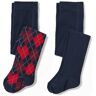 Tchibo - 2 Kinder-Strumpfhosen mit Argyle-Muster - Dunkelblau -Kinder - Gr.: 170/176 Baumwolle 1x 170/176 unisex