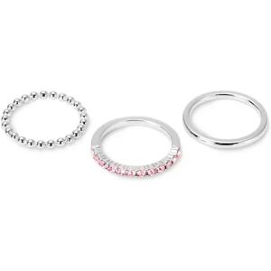 Tchibo - Ring-Set verziert mit Swarovski® Kristallen - Silber - Gr.: 20 Messing  20 female