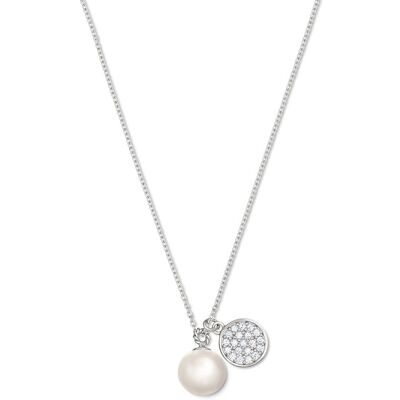 Tchibo - 925 Silber Kette mit Anhänger und Muschelkernperle - silber Tchibo - 925 Silber Kette mit Anhänger und Muschelkernperle - silber