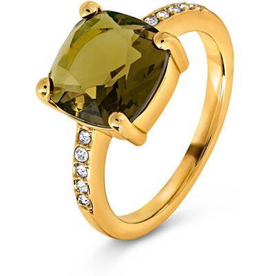 Tchibo - Ring mit grün-braunem Glaskristallstein - Damen - Gr. 17 - grün Tchibo - Ring mit grün-braunem Glaskristallstein - Damen - Gr. 17 - grün