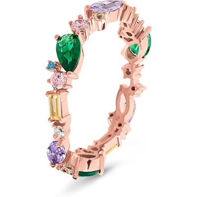 Tchibo - 925 Silber Ring mit »Multicolor Cluster« Steinen - Damen - Gr. 18 - gold Tchibo - 925 Silber Ring mit »Multicolor Cluster« Steinen - Damen - Gr. 18 - gold