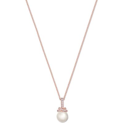 Tchibo - 925 Silber Kette rosévergoldet mit Muschelkernperle - weiss Tchibo - 925 Silber Kette rosévergoldet mit Muschelkernperle - weiss