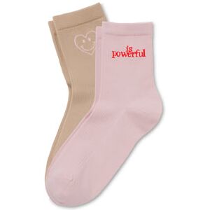 Tchibo - 2 Paar Statement-Socken - Beige - Gr.: 35-38 Baumwolle 1x 35-38 female