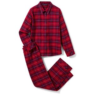 Tchibo - Flanell-Pyjama - Dunkelblau/Kariert - 100% Baumwolle - Gr.: 44 Baumwolle  44 female