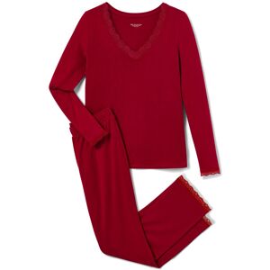 Tchibo - Pyjama-Set mit Spitzenbesatz - Damen - Gr. M - rot Tchibo - Pyjama-Set mit Spitzenbesatz - Damen - Gr. M - rot