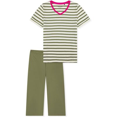 Schiesser 3/4-Pyjama-Set - Damen - Gr. 40 - grün/gestreift Schiesser 3/4-Pyjama-Set - Damen - Gr. 40 - grün/gestreift