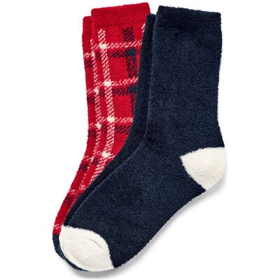 Tchibo - 2 Paar Kuschelsocken - Damen - Gr. 35-38 - weiß/kariert Tchibo - 2 Paar Kuschelsocken - Damen - Gr. 35-38 - weiß/kariert