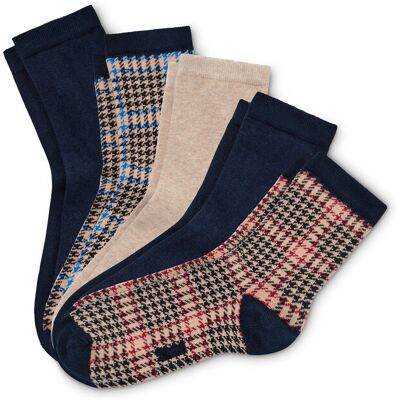 Tchibo - 5 Paar Socken - Damen - Gr. 35-38 - dunkelblau/kariert Tchibo - 5 Paar Socken - Damen - Gr. 35-38 - dunkelblau/kariert