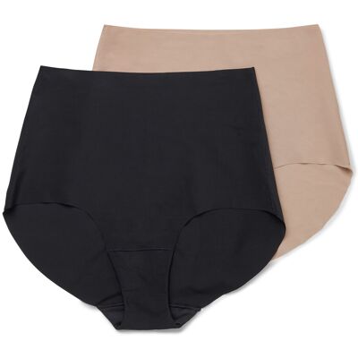 Tchibo - 2 Highwaist-Magic-Cut-Pantys »light shaping« - Damen - Gr. M - schwarz Tchibo - 2 Highwaist-Magic-Cut-Pantys »light shaping« - Damen - Gr. M - schwarz
