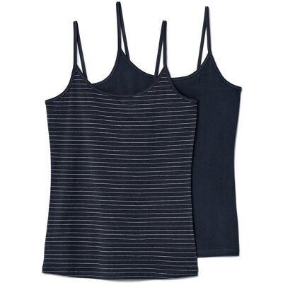 Tchibo - 2 Spaghetti-Hemdchen - Damen - Gr. M - dunkelblau Tchibo - 2 Spaghetti-Hemdchen - Damen - Gr. M - dunkelblau
